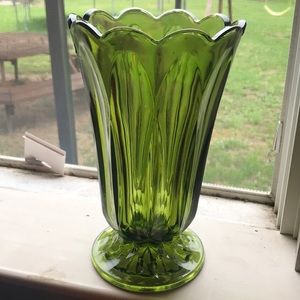 Vintage Depression Scalloped Rim Vase